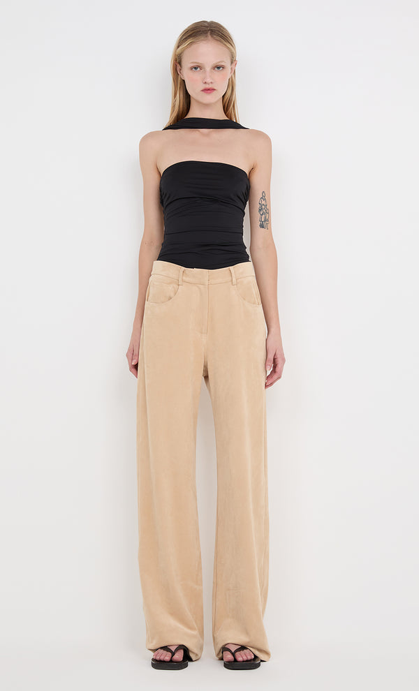 VIDA RUCHED TOP - BLACK