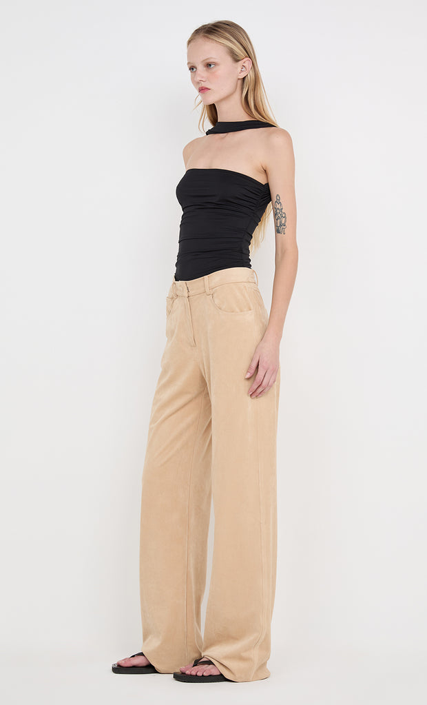 VIDA RUCHED TOP - BLACK