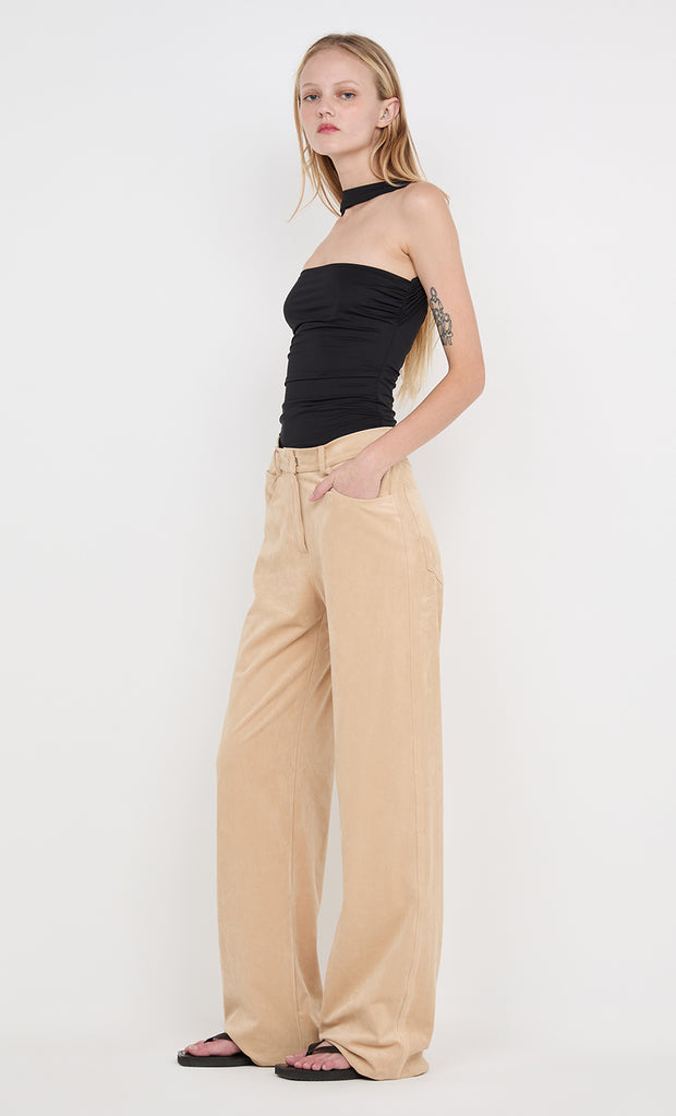 VIDA RUCHED TOP - BLACK