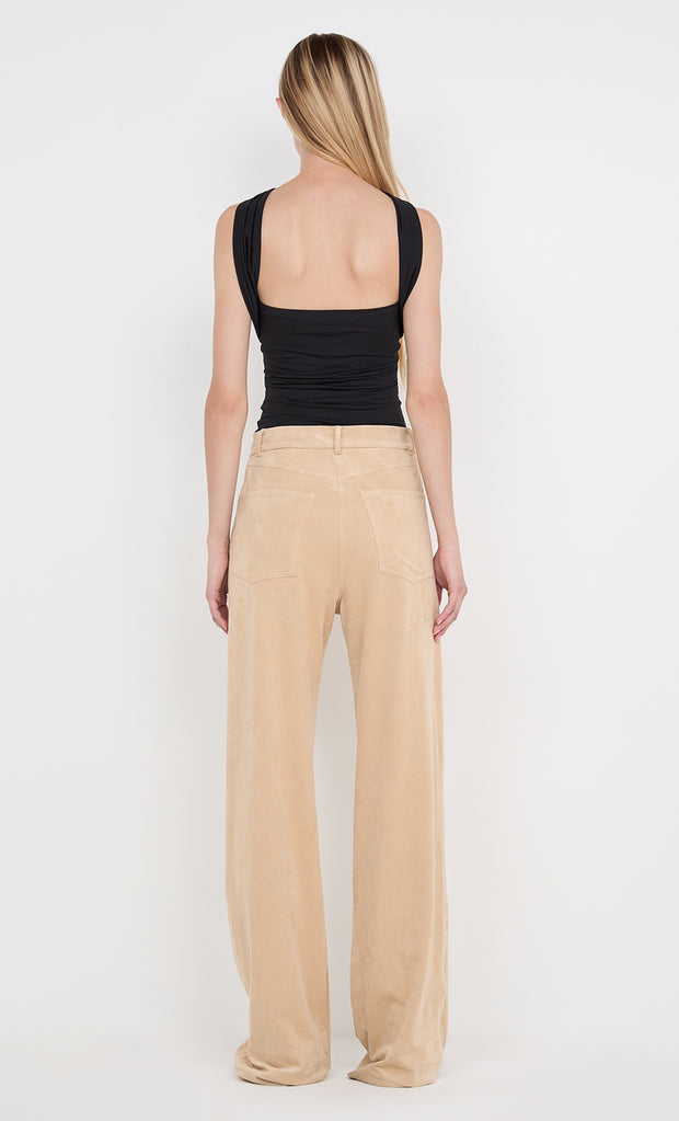 VIDA RUCHED TOP - BLACK