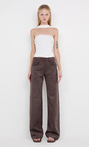 VIDA RUCHED TOP - WHITE