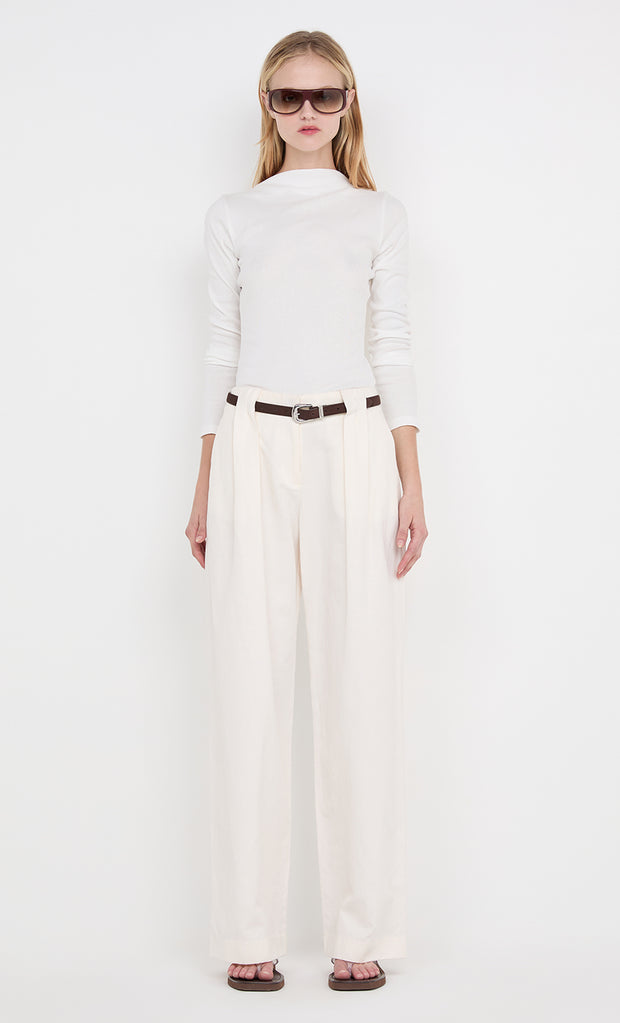 ELLEN PLEAT PANT - IVORY