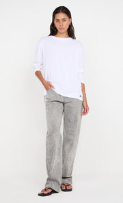 PIP LONG SLEEVE TOP - WHITE