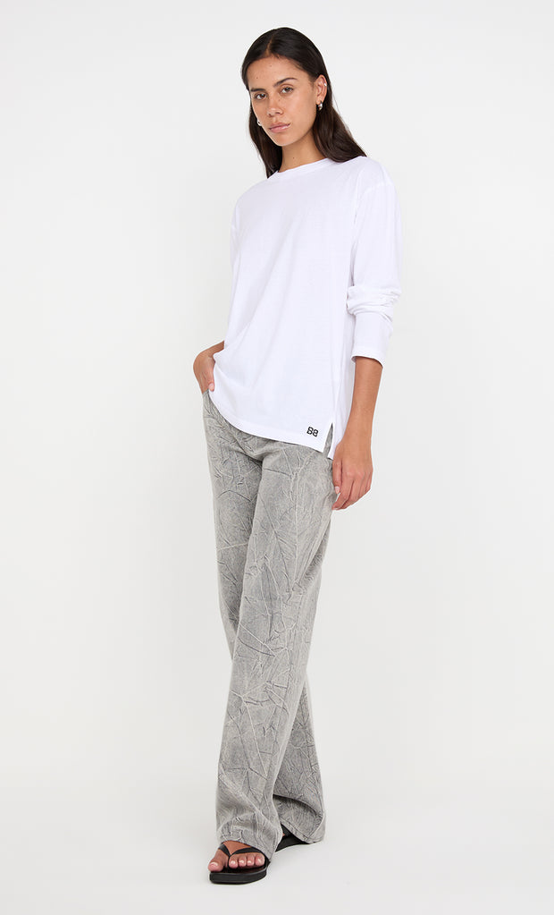PIP LONG SLEEVE TOP - WHITE