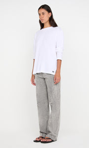 PIP LONG SLEEVE TOP - WHITE