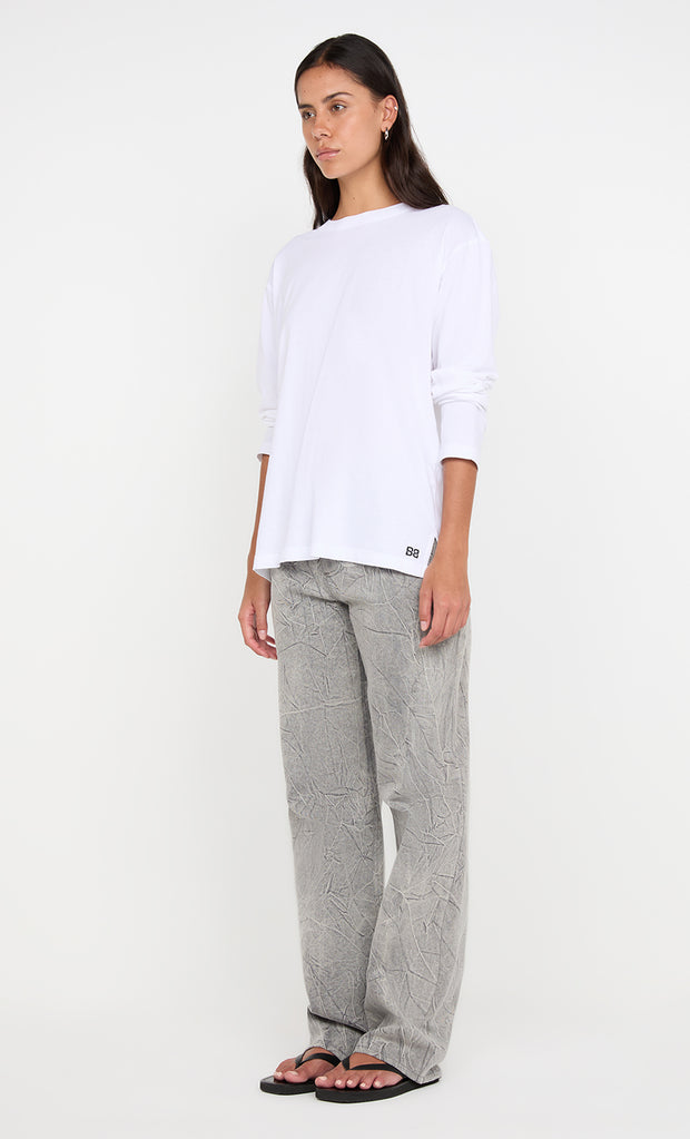 PIP LONG SLEEVE TOP - WHITE