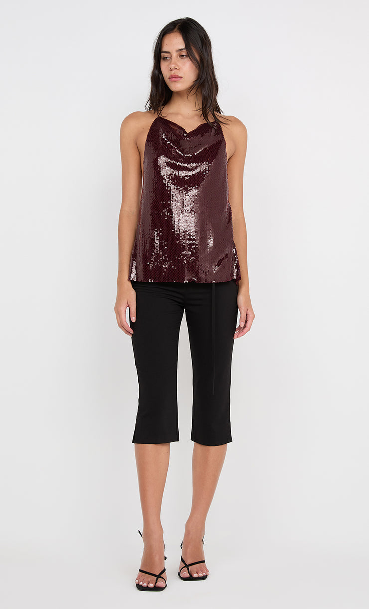 CELESTIA COWL TOP - PLUM