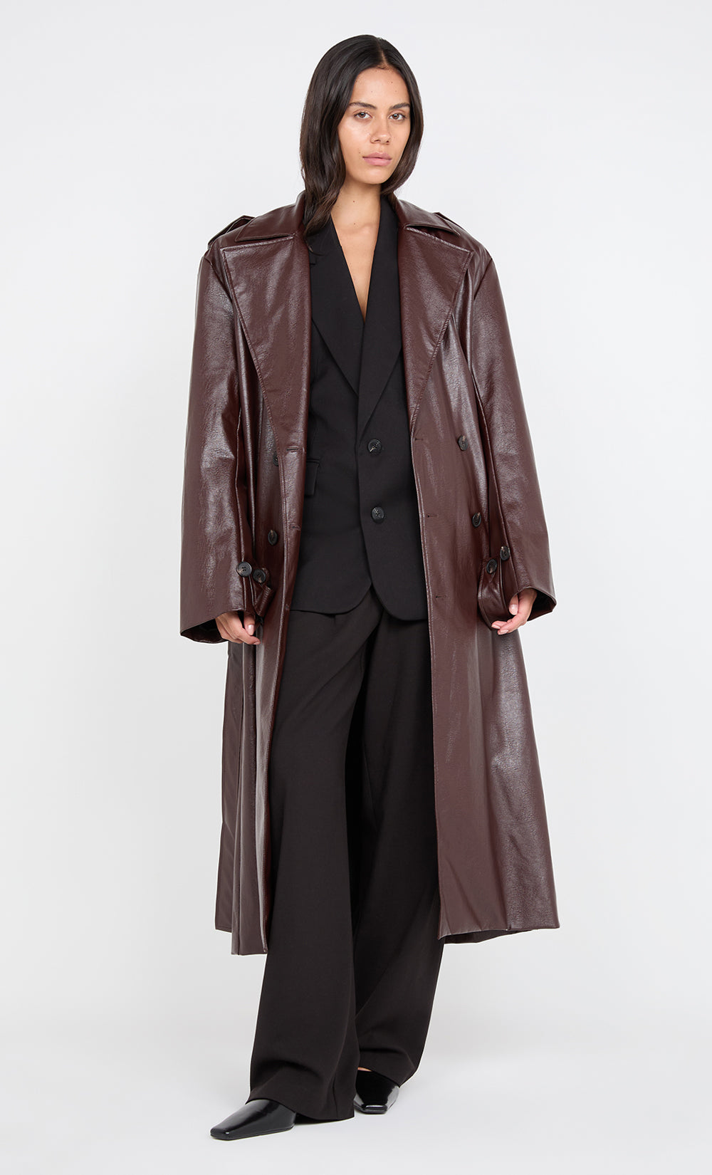 Scylla Trench Coat in Burgundy - BEC + BRIDGE – BEC + BRIDGE AU