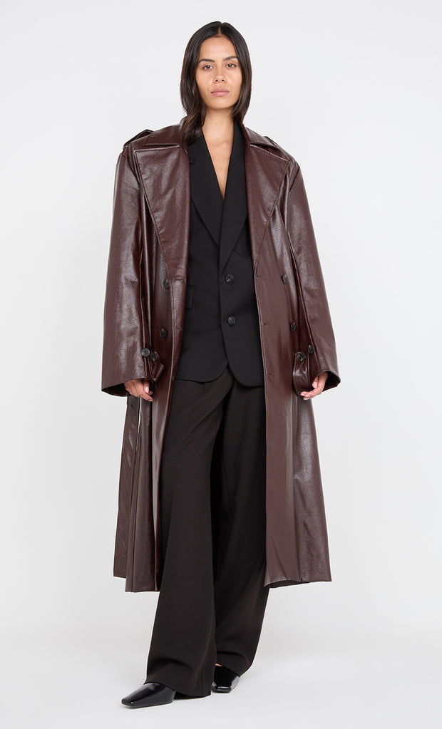 SCYLLA TRENCH COAT - BURGUNDY