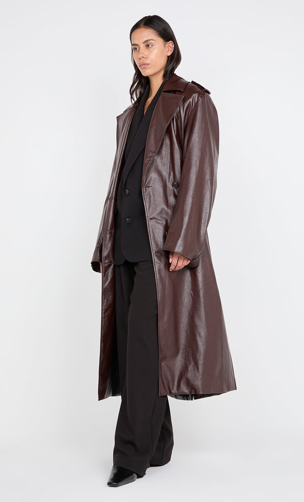 SCYLLA TRENCH COAT - BURGUNDY