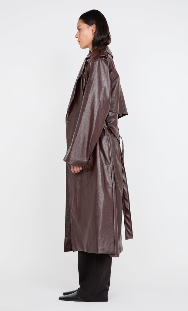 SCYLLA TRENCH COAT - BURGUNDY