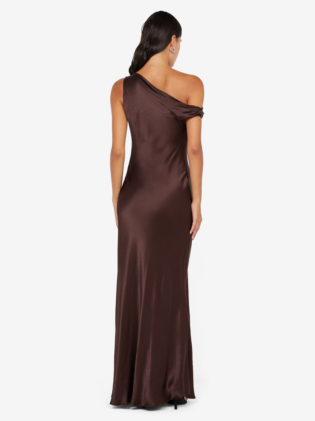 SOL ASYM DRESS - DARK CHOCOLATE