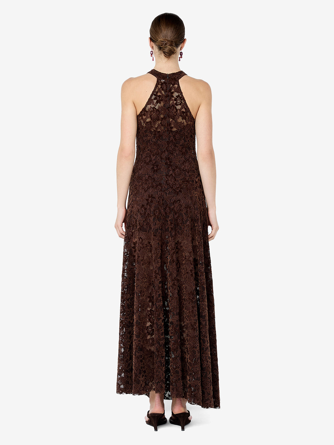 PAMELA HIGH NECK MAXI DRESS - CHOC