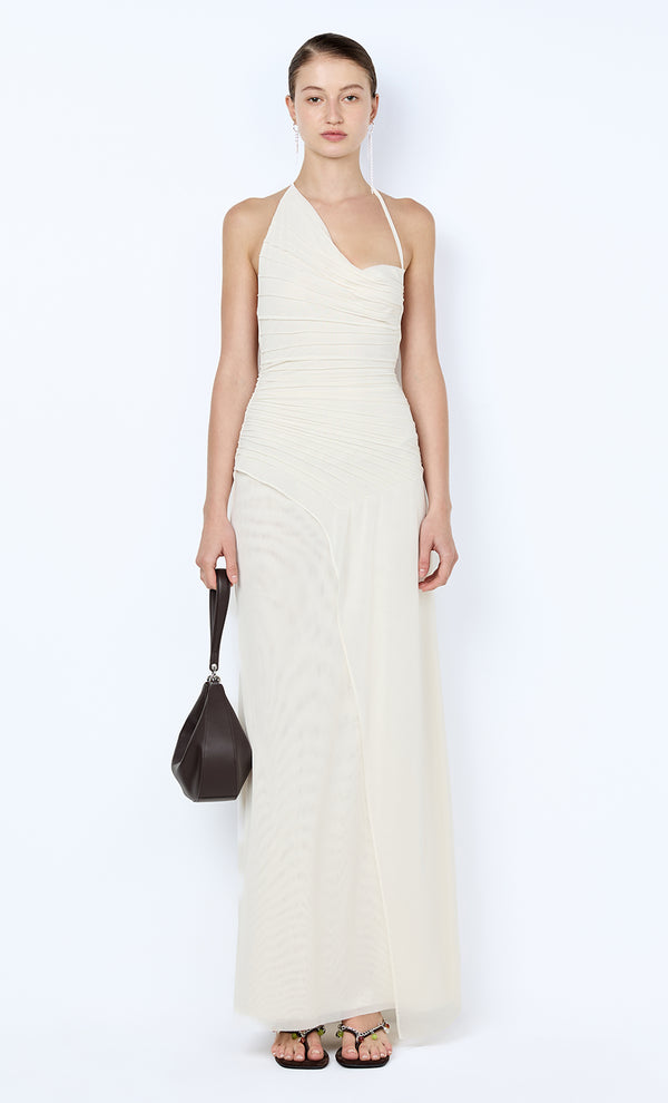 BRENNA PINTUCK MAXI DRESS - SNOW