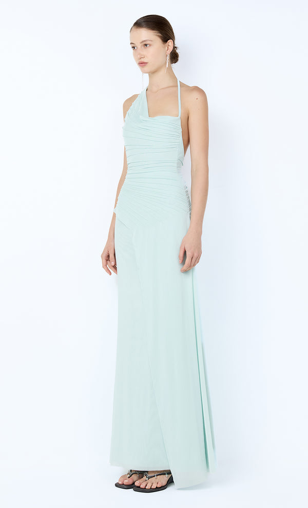 BRENNA PINTUCK MAXI DRESS - SPEARMINT