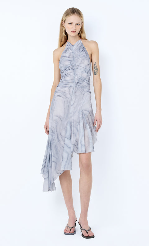 ETIENNE HALTER DRESS - WOODGRAIN