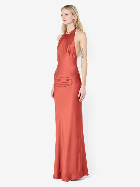 QUENTIN RACER MAXI DRESS - PAPRIKA