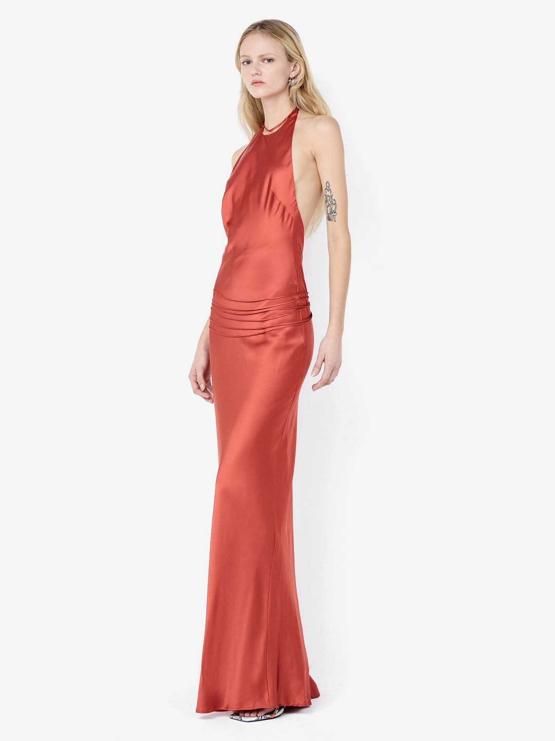 QUENTIN RACER MAXI DRESS - PAPRIKA