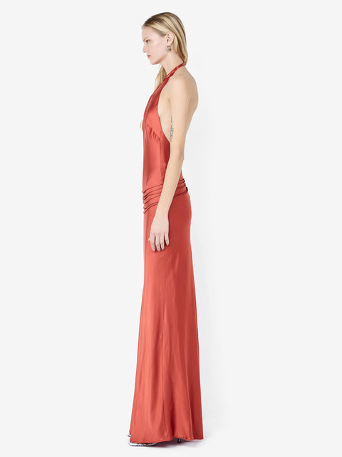 QUENTIN RACER MAXI DRESS - PAPRIKA