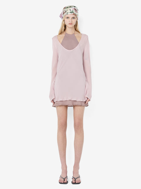 AUGUSTIN LAYERED MINI DRESS - MAUVE/MAUVE SMOKE
