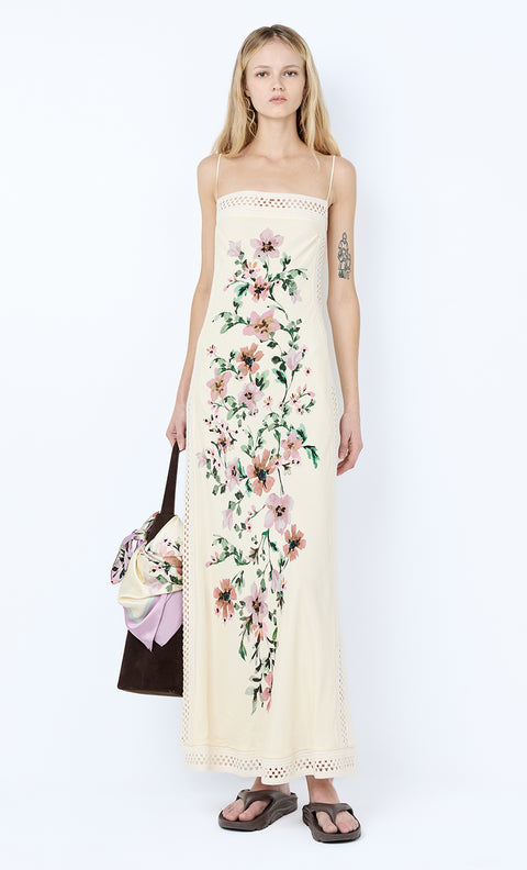CAMELIA MAXI DRESS - CREAM GARDENIA FLORAL