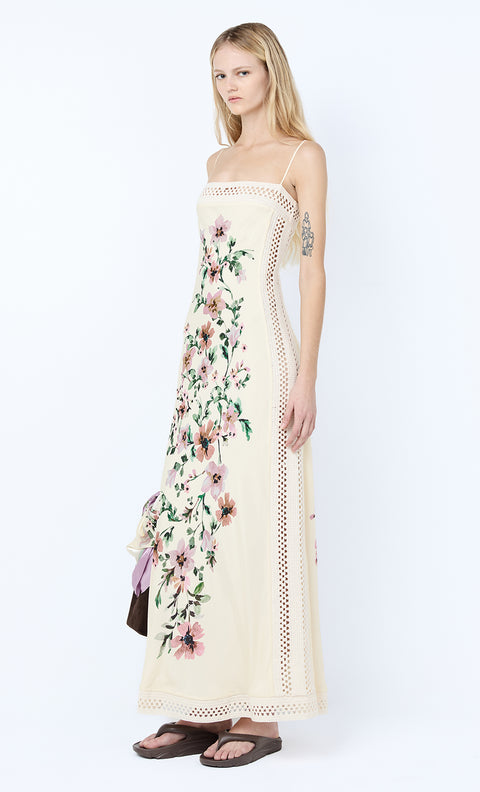 CAMELIA MAXI DRESS - CREAM GARDENIA FLORAL