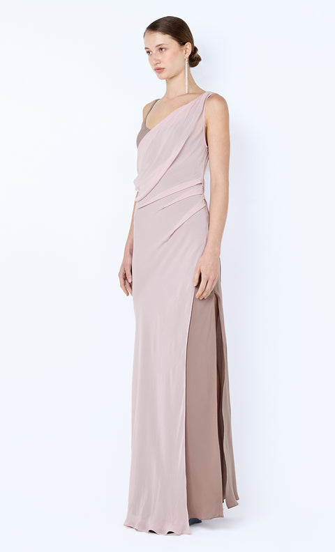 AUGUSTIN ASYM MAXI DRESS - MAUVE/MAUVE SMOKE