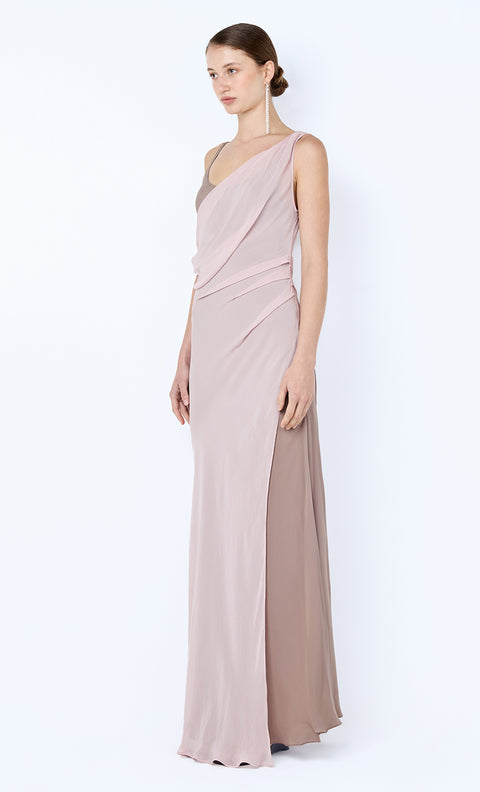 AUGUSTIN ASYM MAXI DRESS - MAUVE/MAUVE SMOKE