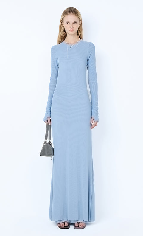 JUNIPER LONG SLEEVE MAXI DRESS - DENIM BLUE