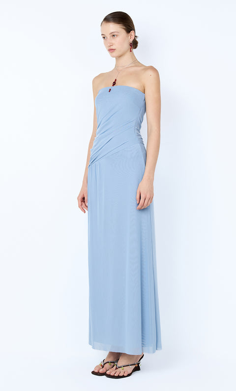 ISIDORE STRAPLESS MAXI DRESS - DENIM BLUE