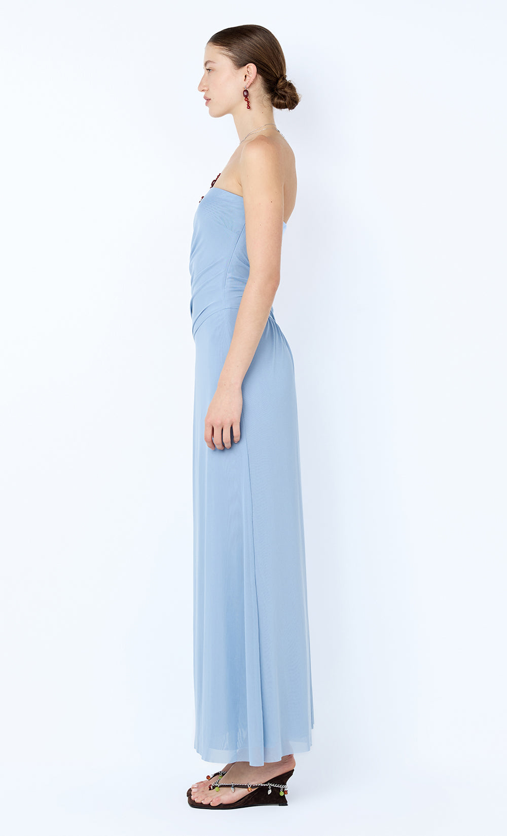 ISIDORE STRAPLESS MAXI DRESS - DENIM BLUE