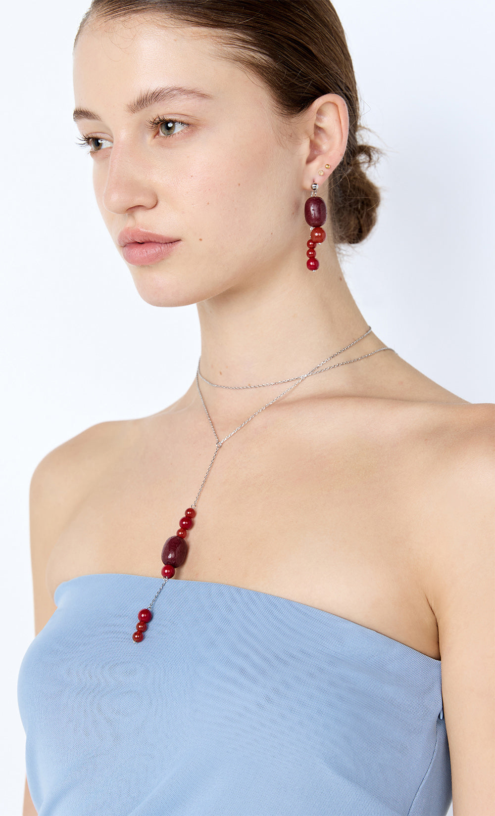 INDIRA MULTI STONE NECKLACE - WINDSOR WINE