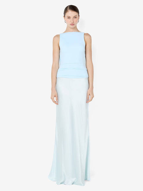 MIRABELLE COWL NECK MAXI DRESS - ARCTIC BLUE