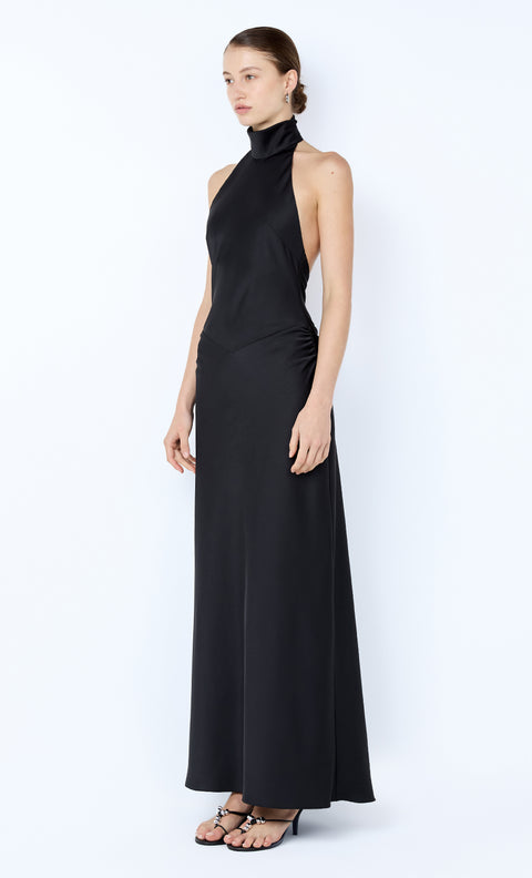 LISETTE HALTER MAXI DRESS - BLACK