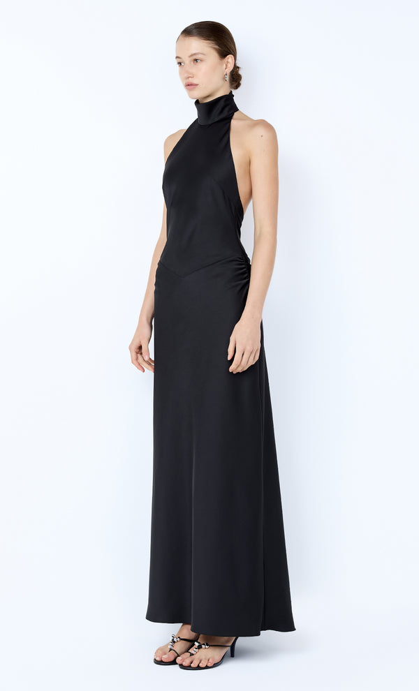LISETTE HALTER MAXI DRESS - BLACK