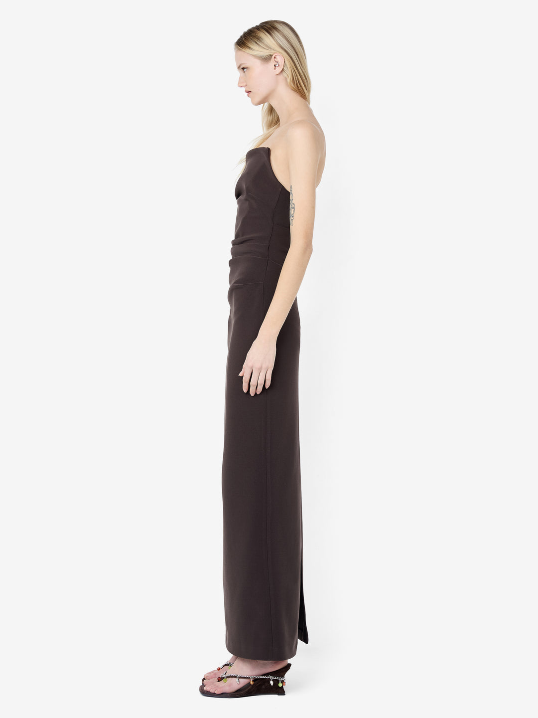 LIOR STRAPLESS DRESS - ESPRESSO