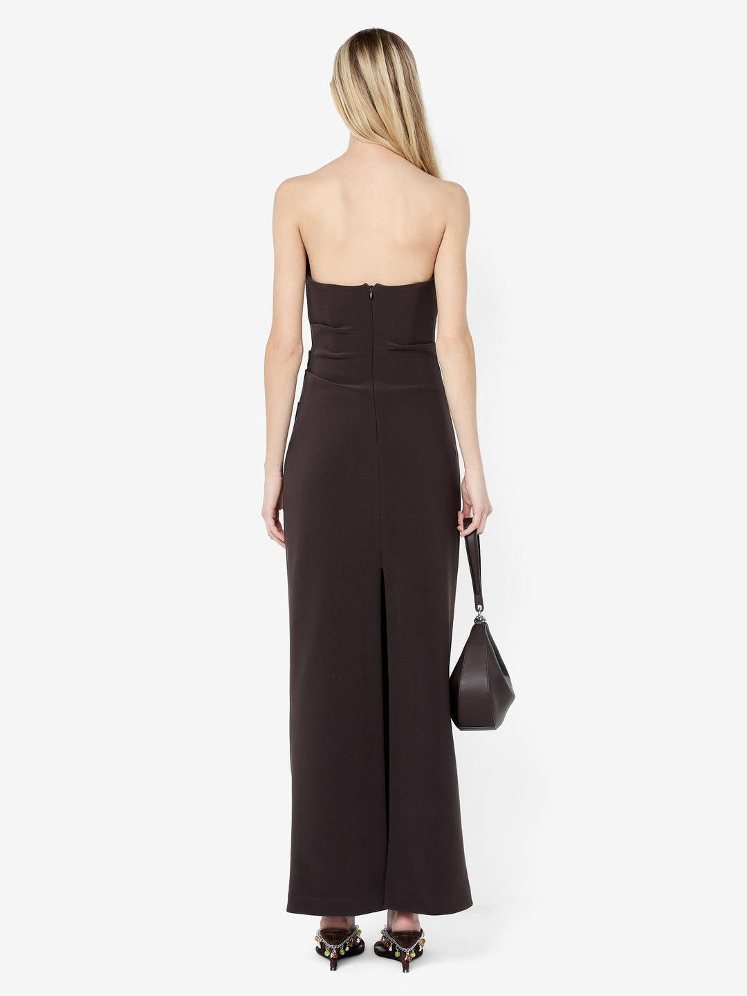 LIOR STRAPLESS DRESS - ESPRESSO