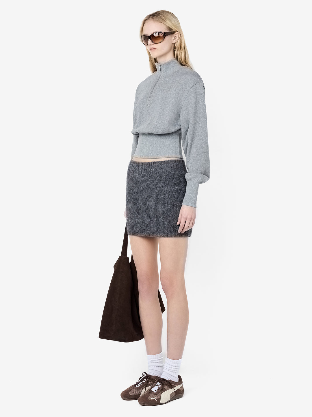 NOE MINI SKIRT - CHARCOAL