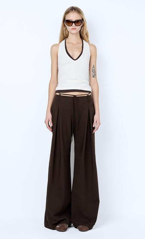 ALBI BEADED PANT - ESPRESSO