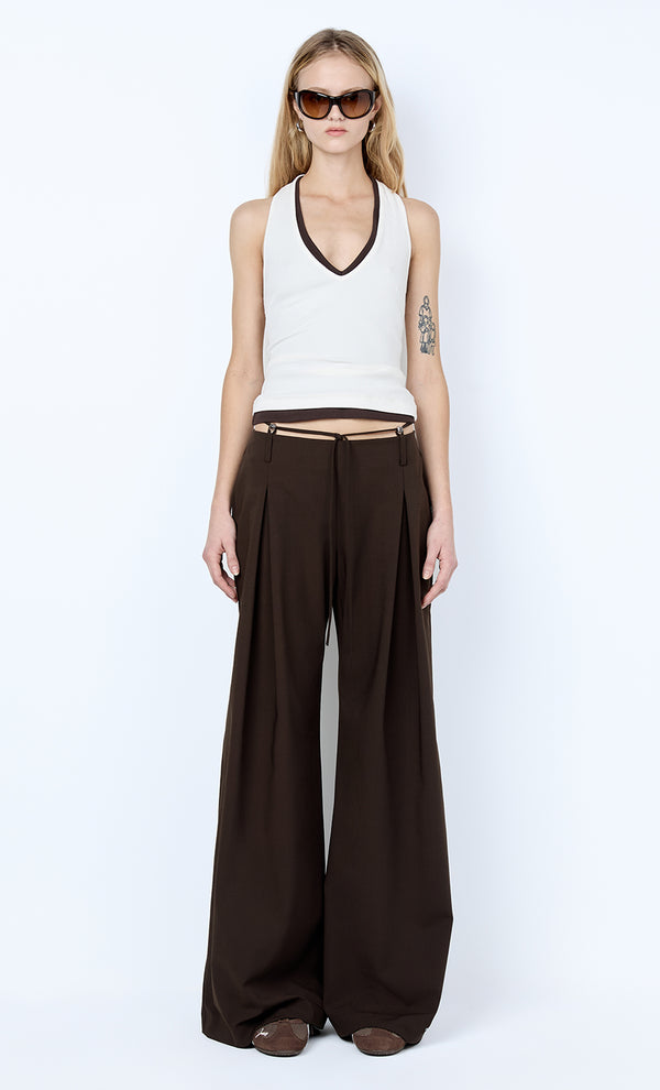 ALBI BEADED PANT - ESPRESSO