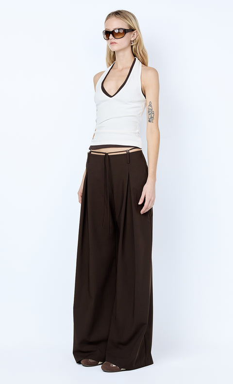 ALBI BEADED PANT - ESPRESSO