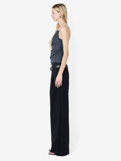 ELLIS ASYM STRAPLESS TOP - CHARCOAL