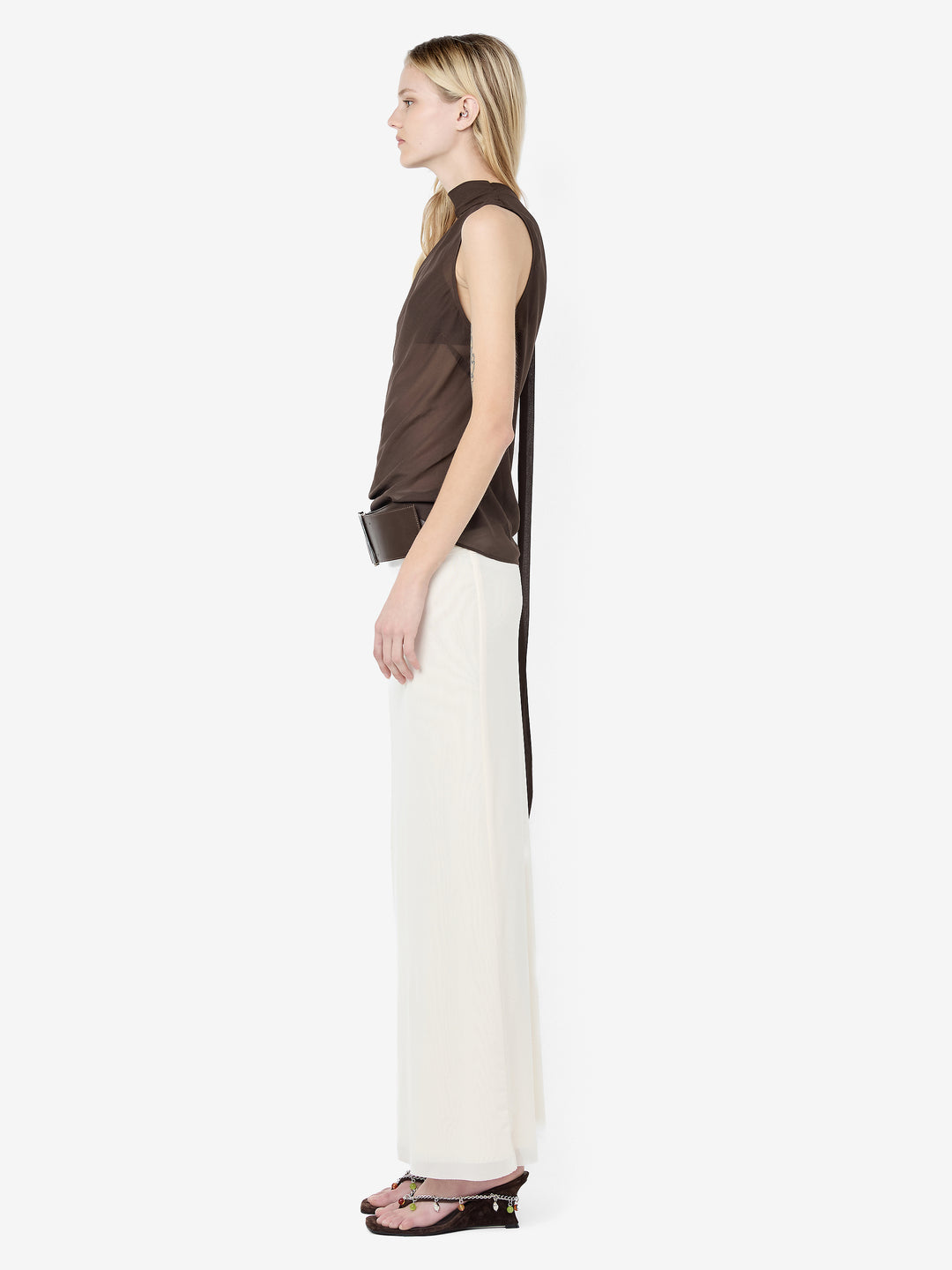 AUGUSTIN SCARF TOP - DARK CHOCOLATE