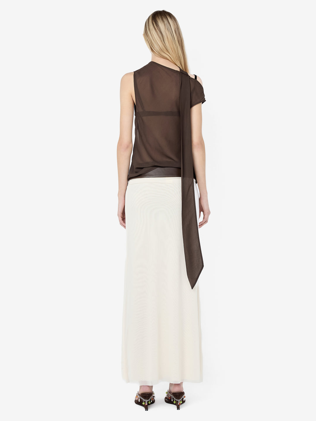 AUGUSTIN SCARF TOP - DARK CHOCOLATE