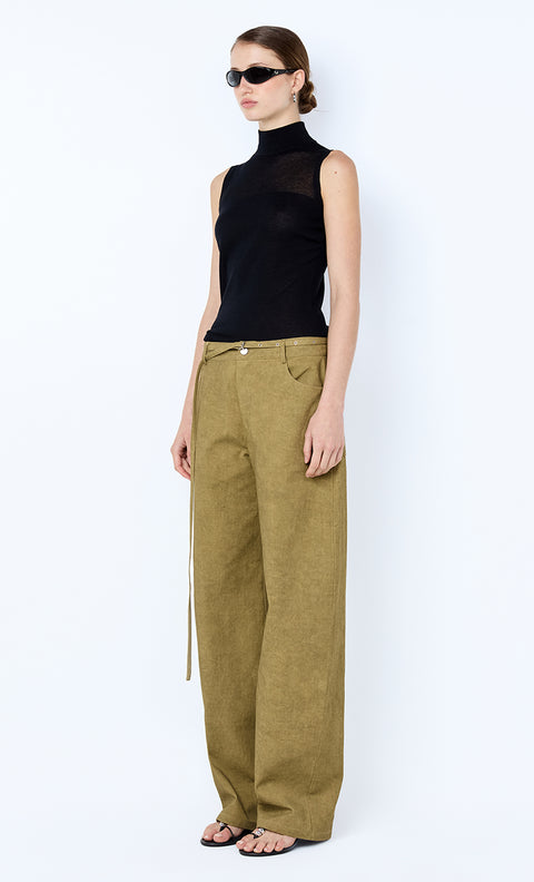 MELROSE SLEEVELESS SKIVVY - BLACK