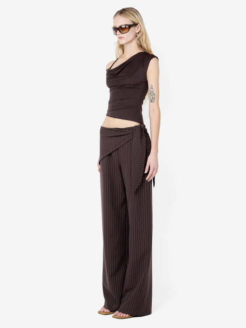 ANDRE OVERLAY PANT - CHOC PINSTRIPE