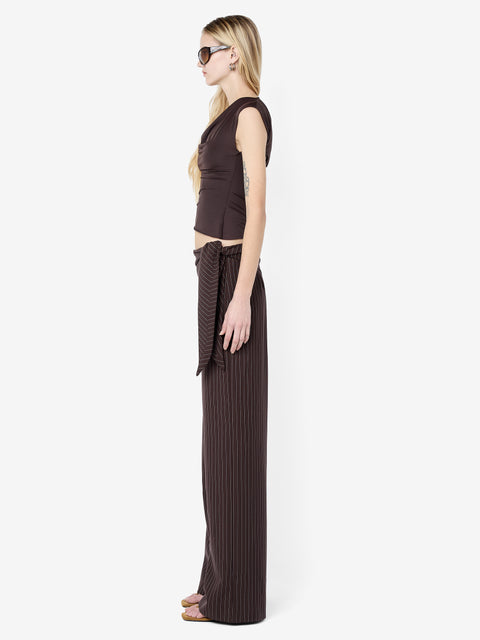 ANDRE OVERLAY PANT - CHOC PINSTRIPE
