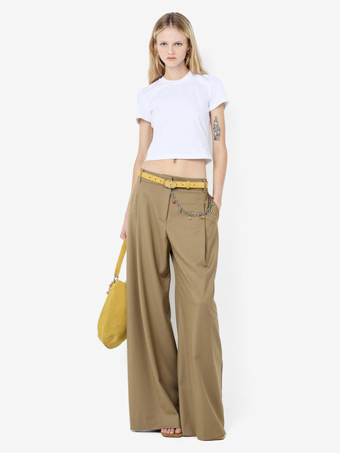 FAYE WIDE LEG PANT - OLIVE