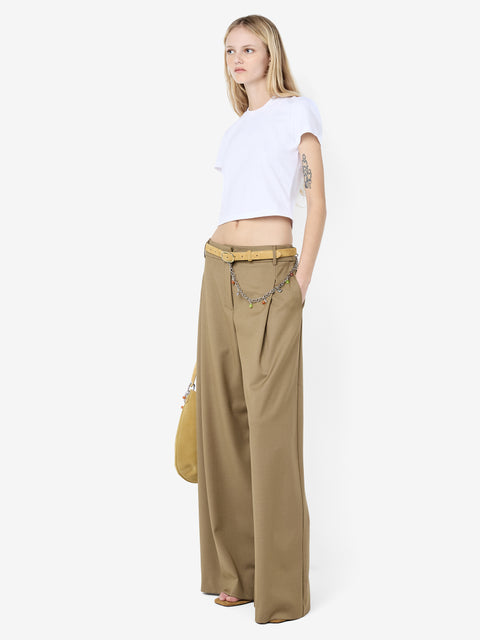 FAYE WIDE LEG PANT - OLIVE