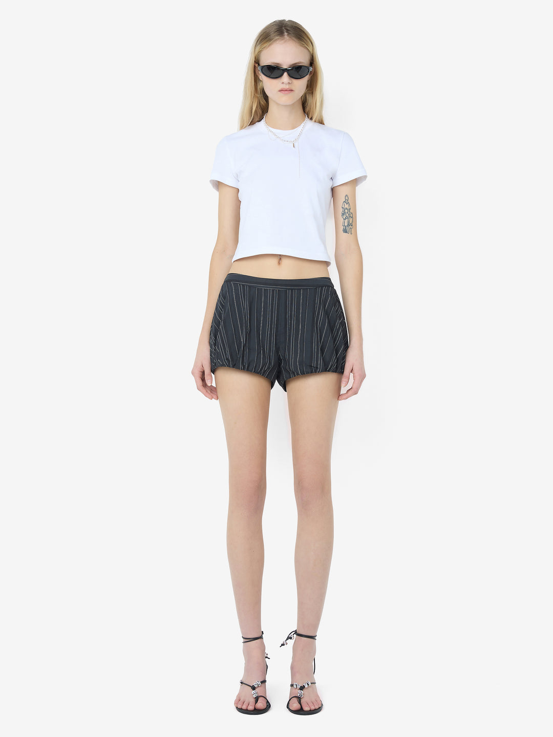 ROMI SHORT - BLACK/IVORY STRIPE